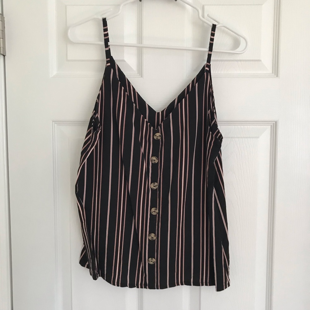 Black striped tank top